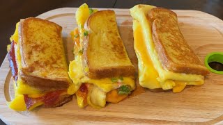 One Pan Egg Toast  Three Ways | Korean Style French Toast Omelette | Breakfast Egg Recipes