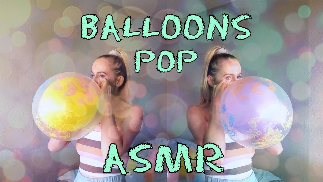 Double Bubble Balloons ASMR BALLOONS Blowing Up And Popping Double Balloons [ No Talking