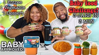 3 Jars in 3 Minutes Baby Food Challenge! (1 Entree 1 Vegetable 1 Dessert) Epic Empire