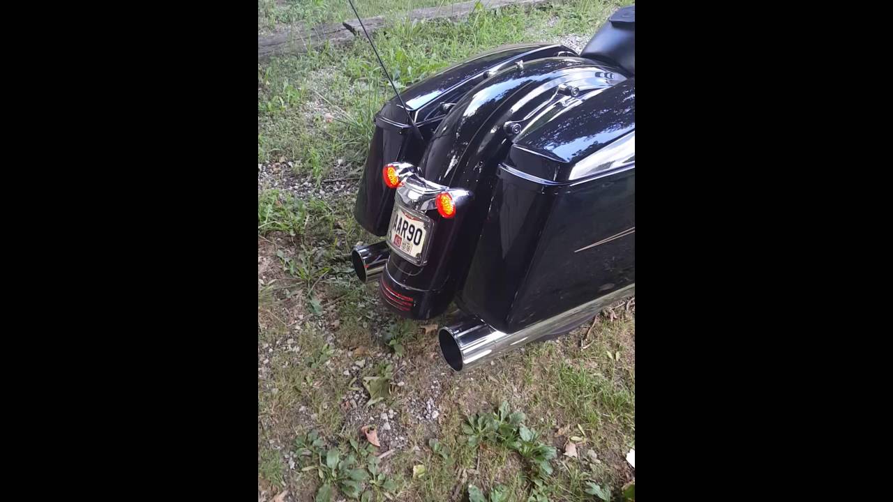 Fullsac 2" baffles in CVO slipons. Cat still in. YouTube