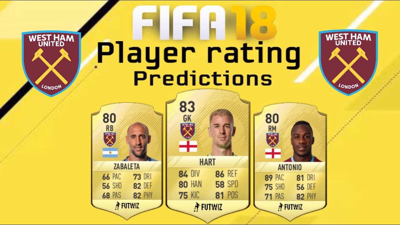 Fifa 18 West Ham Player Rating Predictions