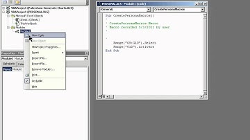 Excel 2003 Import to Personal Macro