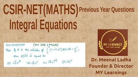 Volterra Integral Equation (Solution by successive approximation)Question UGC NET(Q.ID.M(NET)IE19S)