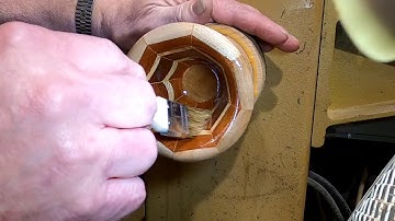 First Finish Coat on a Segmented Bowl