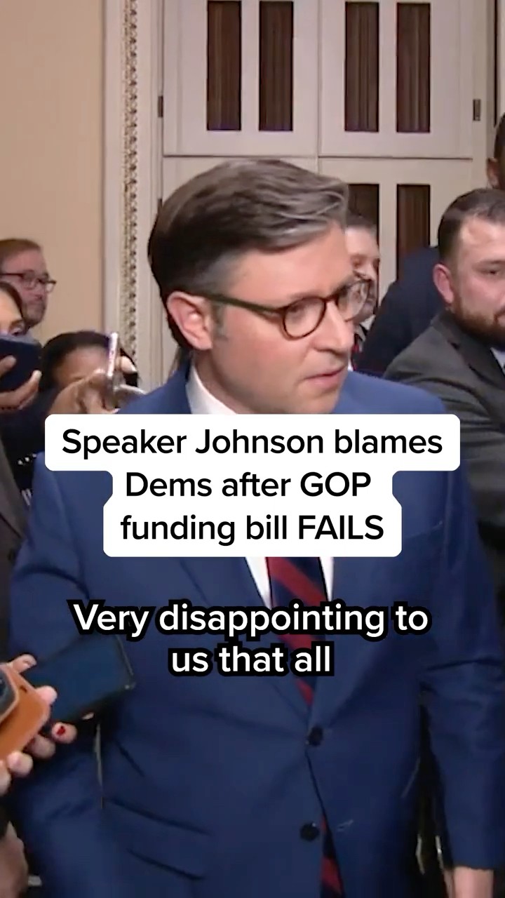 Speaker Johnson blames Dems after GOP funding bill FAILS