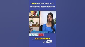What did the UPSC teach you about failure | Saloni Verma | IAS Rank 70 | #shorts