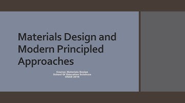 Materials Design and Modern Principled Approaches