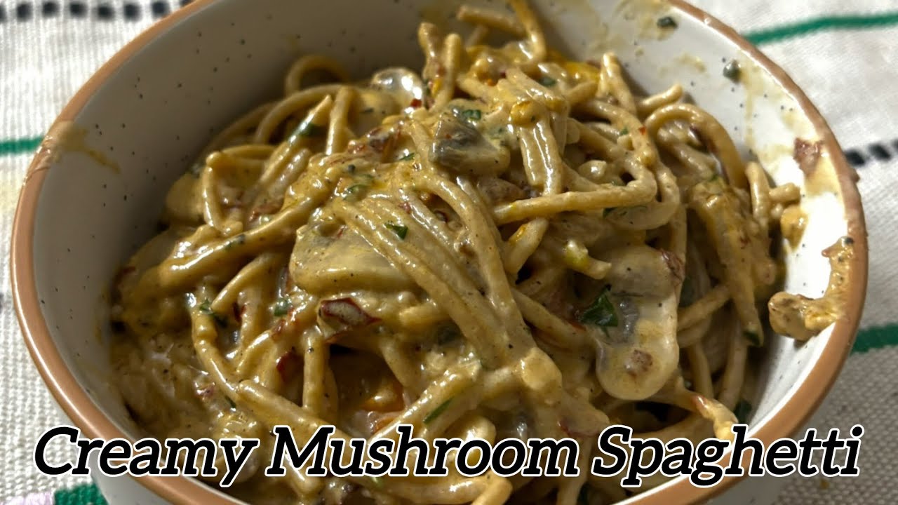 Creamy Mushroom Spaghetti😋Silky,Creamy&Loaded with Mushrooms - Comfort Pasta🍄