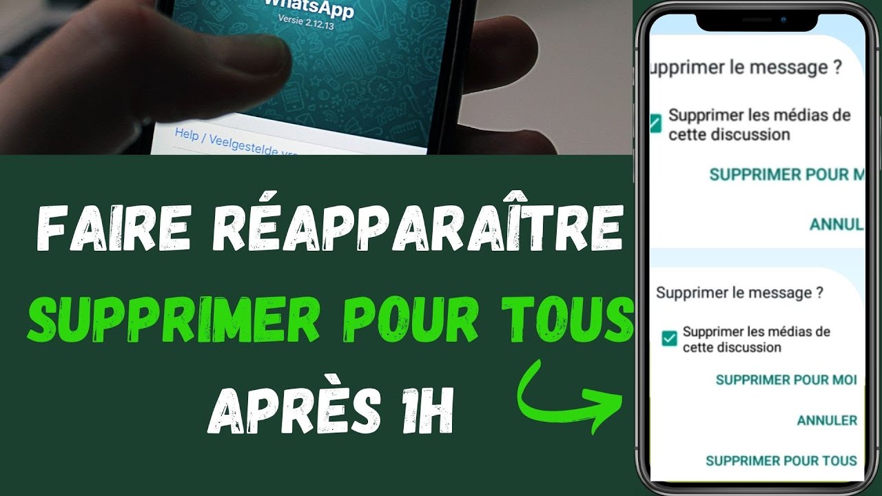 SUPPRIMER un message WhatsApp SANS LIMITE de temps ! - YouTube