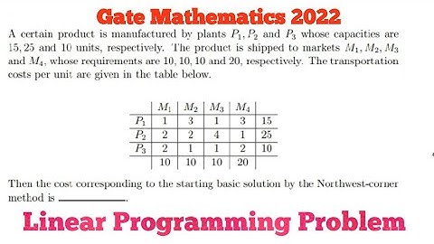 LPP (OR) Mathematics Previous Year question paper Gate 2022  #gate2022 #successtechmath