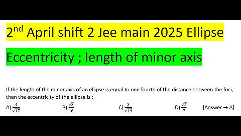 If the length of the minor axis of an ellipse is equal to one fourth of the distance between the