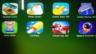 Splash Cars, Cube Surfer, Color Saw 3D, Color Bump 3D, Jelly Shift, OnPipe, Clean Up 3D screenshot 1