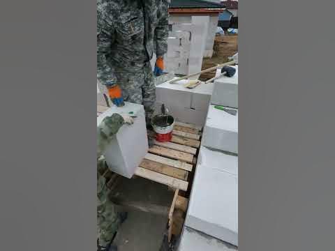Кладка газобетона на клей - YouTube