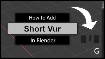 How To Add Short Vur In Blender | only one minute | blender tutorial | epic of chokli