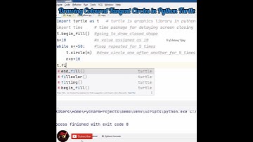 Drawing Colored Tangent Circles in Python using Turtle Graphics Program | Prof.Antony Vijay #shorts
