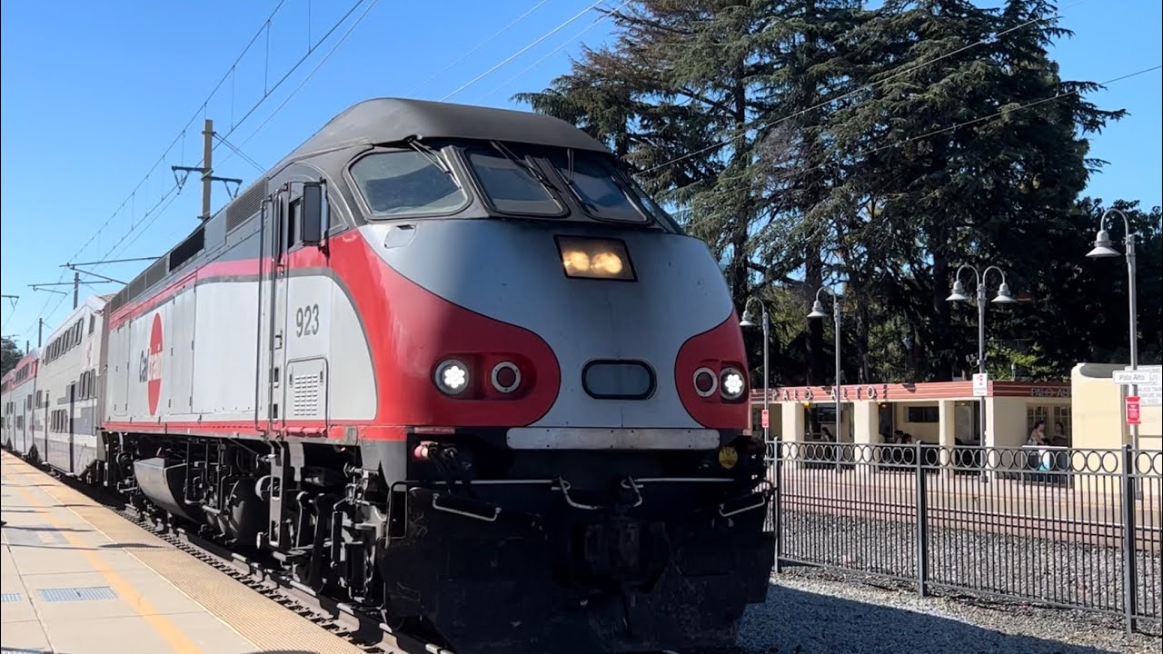 Boarding the Caltrain Baby Bullet Set in Limited Service 310 Lead by ...