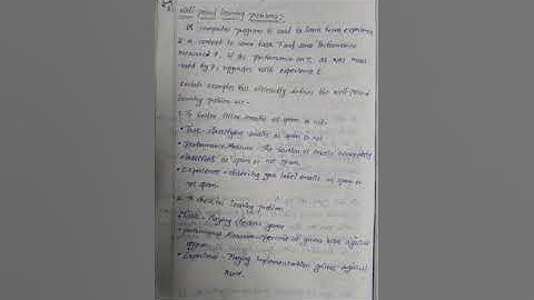 WELL POSED LEARNING PROBLEMS IN ML #ML #JNTUH #CSE