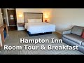 Hampton Inn Breakfast and Room Tour - Unique Layout of Room