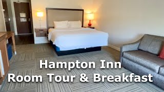 Hampton Inn Breakfast and Room Tour - Unique Layout of Room