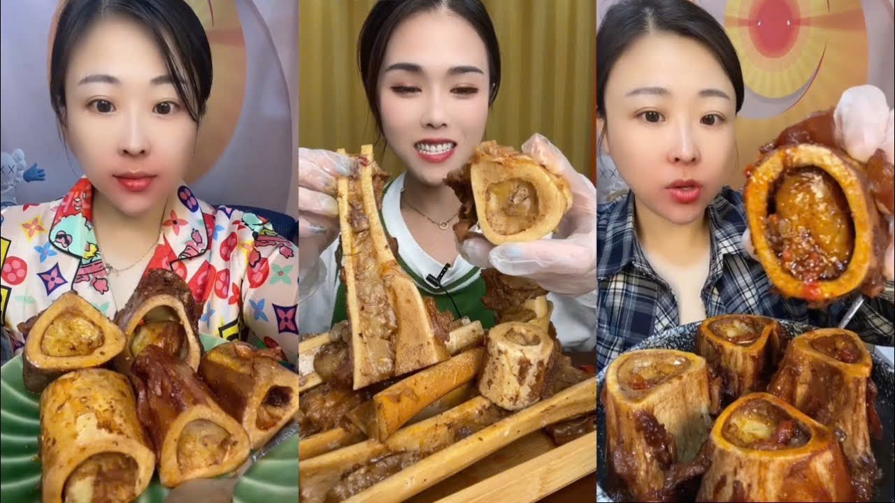 MUKBANG beef bone marrow ASMR  - The best of delicious Slime food #686