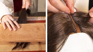 Processo DIY para criar uma peruca de cabelo em casa! 💇🏻‍♀️ Hacks de cabelo legais