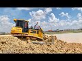 Amazing construction machinery land fillingoperation Shantui DH 17 B2 bulldozer working