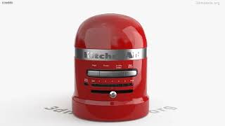 Kitchenaid Pro Line 2 Slice Automatic Toaster Candy Apple Red 3D Model By 3Dmodels