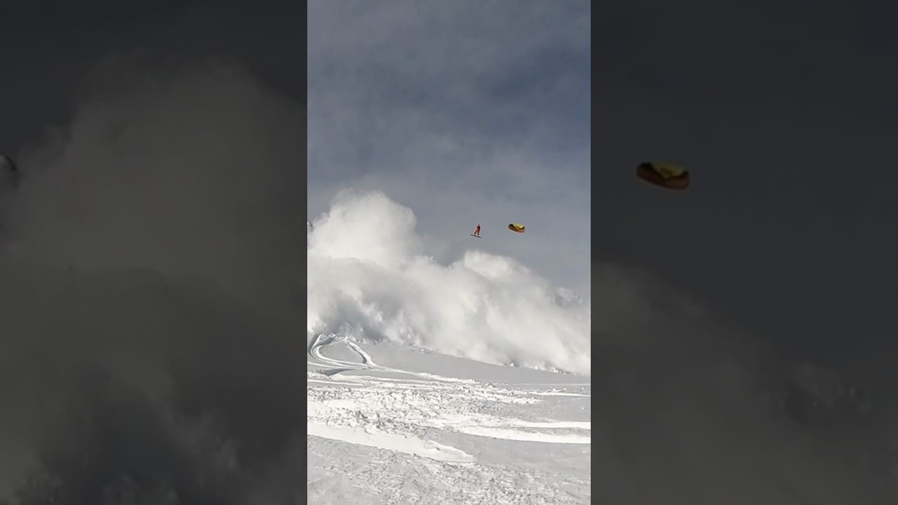 Avalanche hits a snowkiter 20.01.2021, he escaped without injury, he is alive. #avalanche
