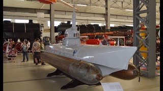 Restored WWII German biber Midget submarine detail walk around