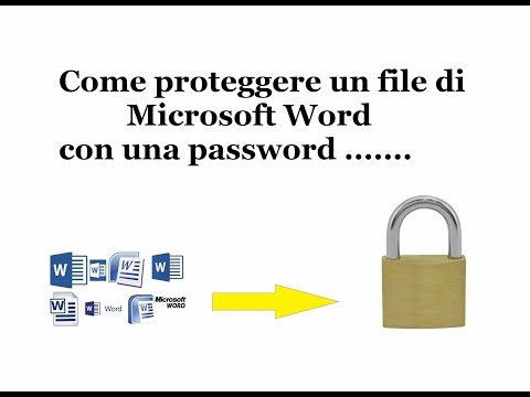 Video: Come Impostare Una Password Per Un Documento Word