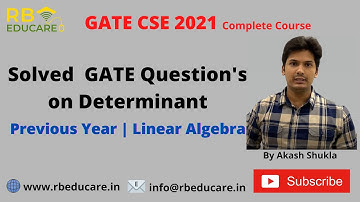 Solved GATE Question on Determinant | Previous Year | Linear Algebra | EM | Akash Shukla
