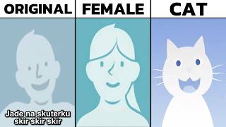 Jade Na Skuterku Skir Skir Skir Meme Original vs Female Version vs Cat