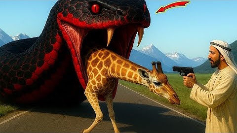 Heroic Police and Sheikhs Rescue Mother Giraffe From Giant Python | Emotional Animal Rescue Story