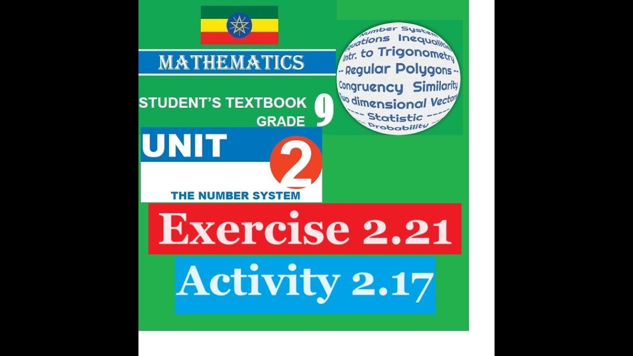 Mathematics Grade 9 Unit 2 Exercise 2.21 & Activity 2.17 (Exponent ...