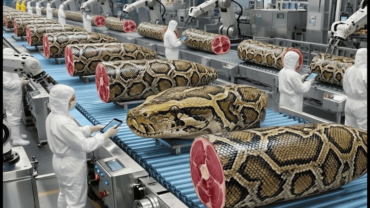 Python Snake Farming for Meat & Leather products | Full Process # ...