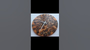 Epoxy clock "Orange Pinecones" #epoxy #epoxyresin #cones #manufacturing #pinecones #clock #contrast
