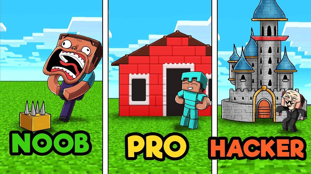 Minecraft - LEGO BUILD CHALLENGE! (NOOB vs PRO vs HACKER 