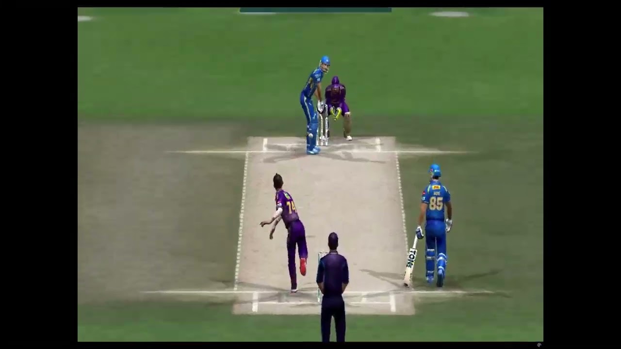 Narine takes off stump of R Minz vs MI EA Cricket 07 PC Gameplay IPL Patch