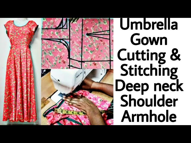 umbrella gown | dress cutting and stitching | 13-15 year girl dress cutting  and stitching - YouTube