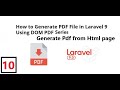 (10) Generate Pdf from Html page | Generate Simple pdf file using dompdf in Laravel