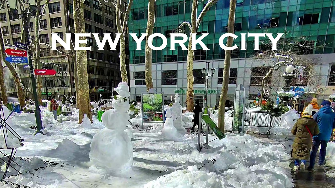 NYC Blizzard Aftermath: Walking Through a Snowy Bryant Park (POV) - YouTube