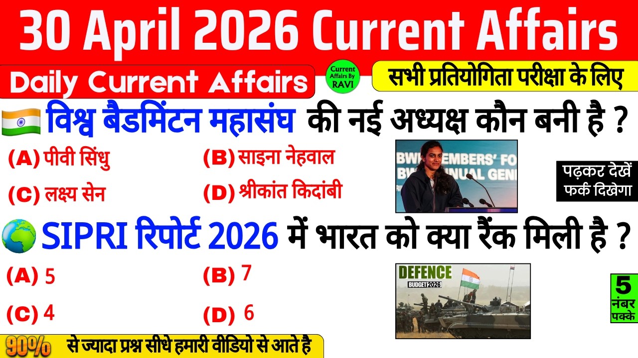 30 April 2026 Current Affairs | Current Affairs Today | Daily Current ...