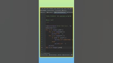 Diamond shape pettern program || coding status || pettern program #python #shortsvideo #coding