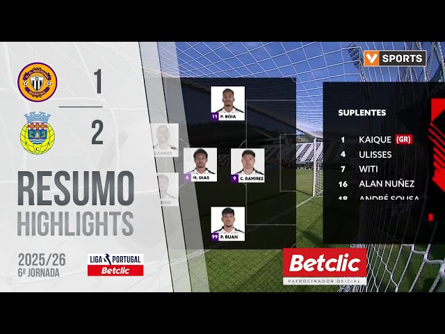 Resumo: Nacional 1-2 Arouca (Liga 25/26 #6)