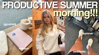 MY PRODUCTIVE MORNING!! 🧖🏼‍♀️🧘‍♀️🍵 *ft gymshark