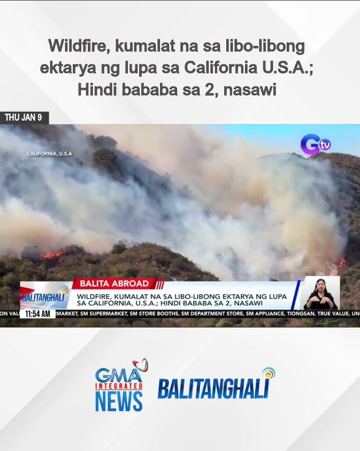 Wildfire, kumalat na sa libo-libong ektarya ng lupa sa California U.S.A.... | Balitanghali