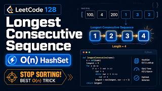 LeetCode 128: Longest Consecutive Sequence | O(n) HashSet Solution | Python DSA