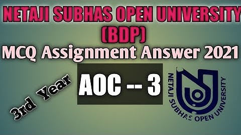 NSOU BDP Assistant. AOC-3 Assignment Submission Exam Answer sheet of Third year