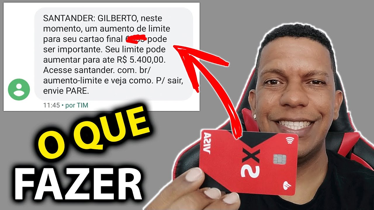 RECEBI um SMS do SANTANDER com AUMENTO DE LIMITE do CARTÃO porém NÃO