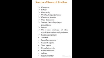 Sources of Research Problem